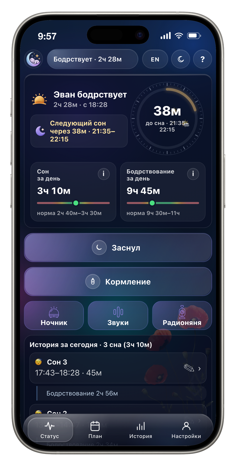 Статус ребёнка прямо сейчас
